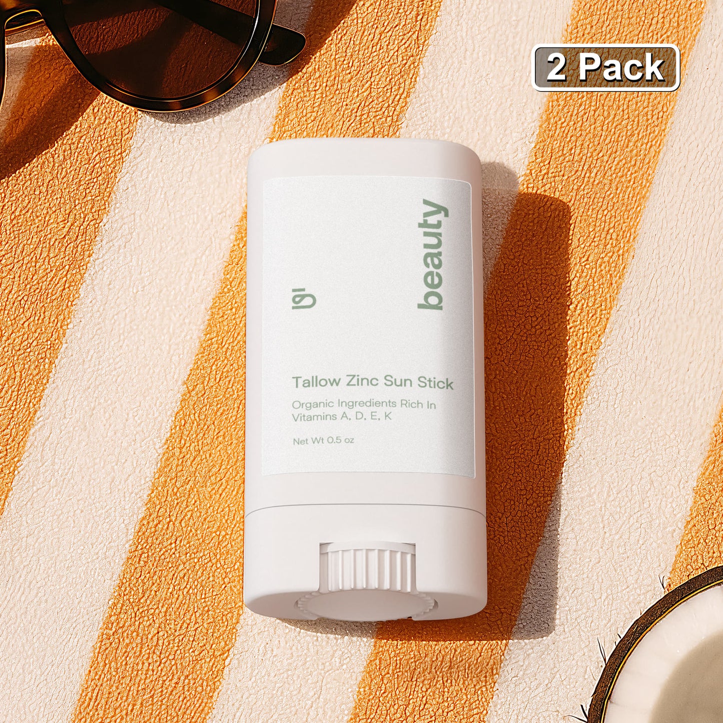 2 Pack Tallow Zinc Sun Stick