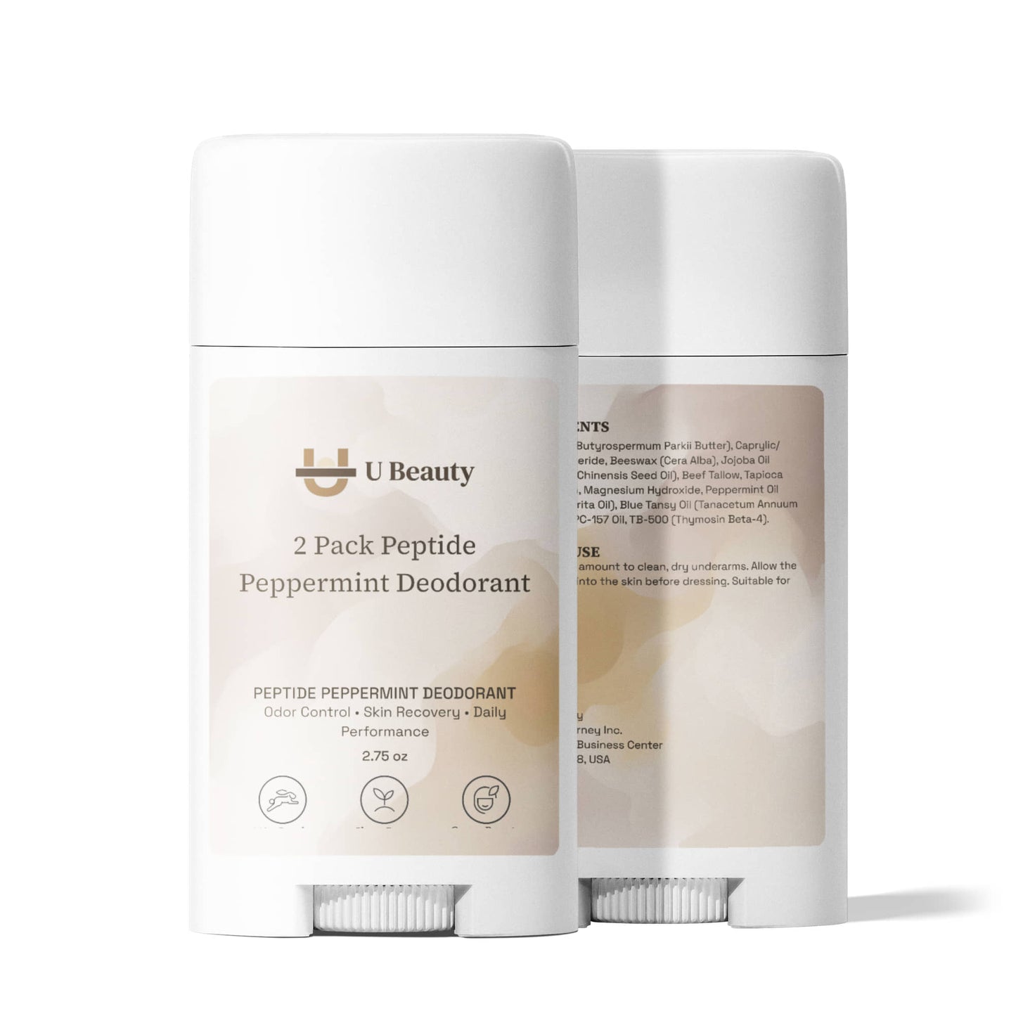 2 Pack Peptide Peppermint Deodorant